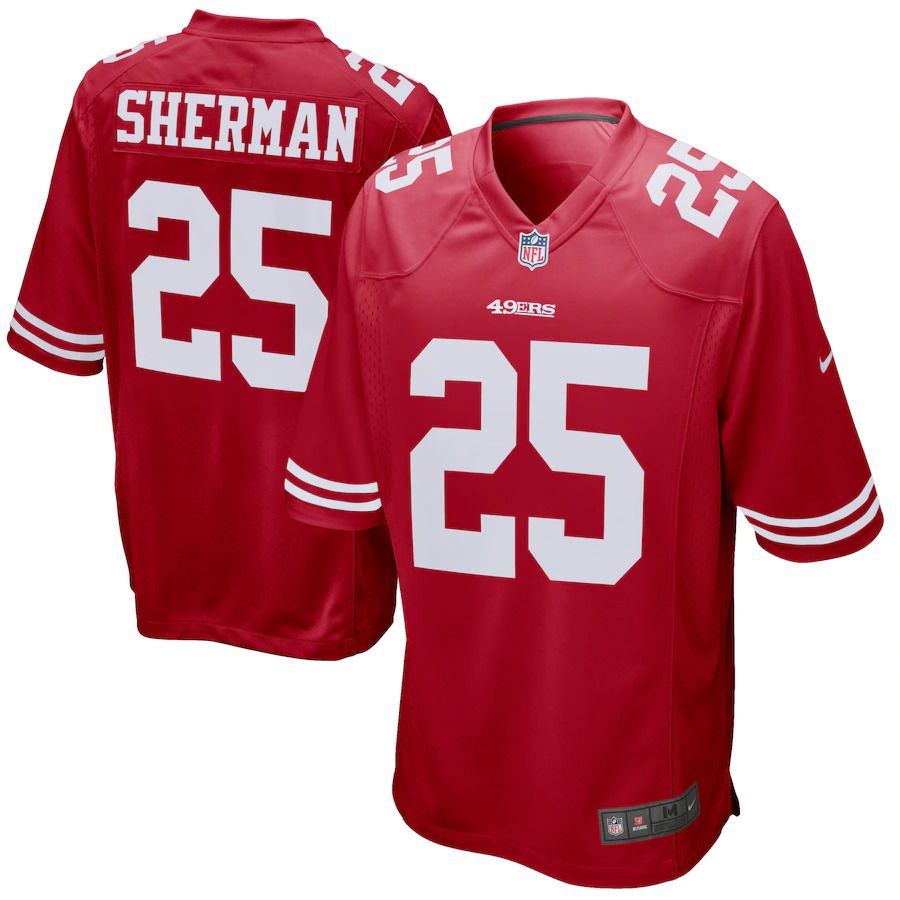 Men San Francisco 49ers #25 Richard Sherman Nike Scarlet Game Player NFL Jersey